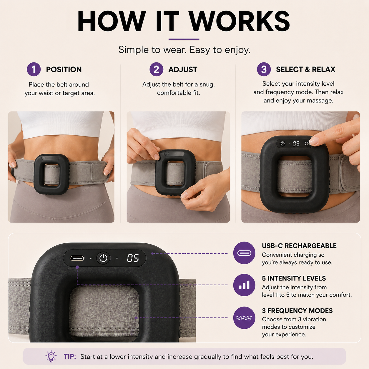 Packabit Wearable Massage Belt