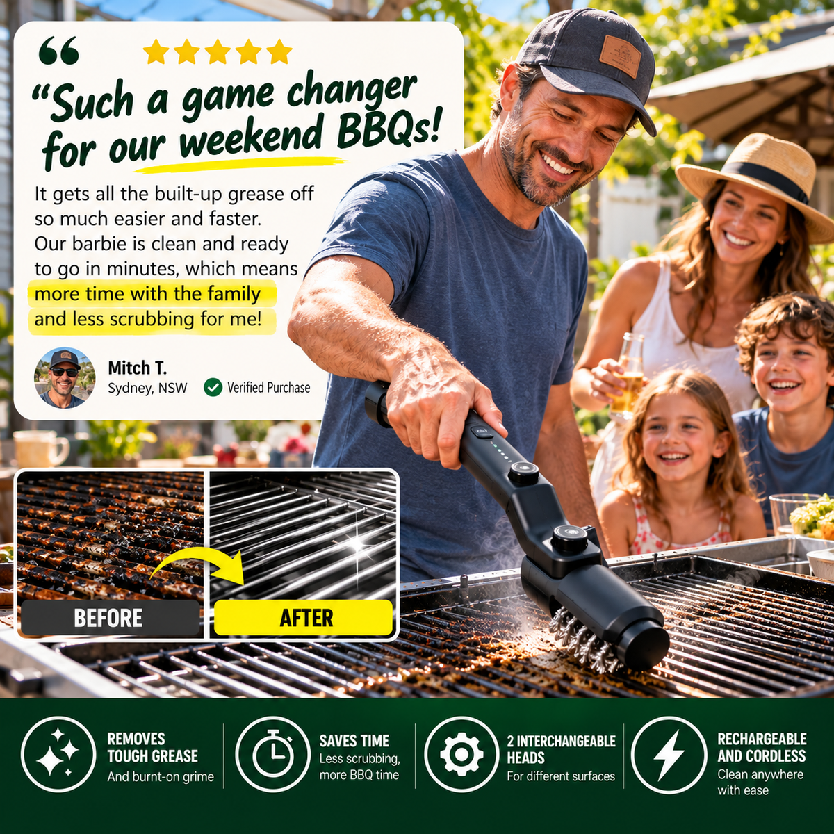 Rechargeable Grill Brush